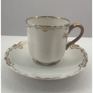 Haviland And Company Limoges Demitasse Teacup & Saucer, Ht. 2.25 Inches